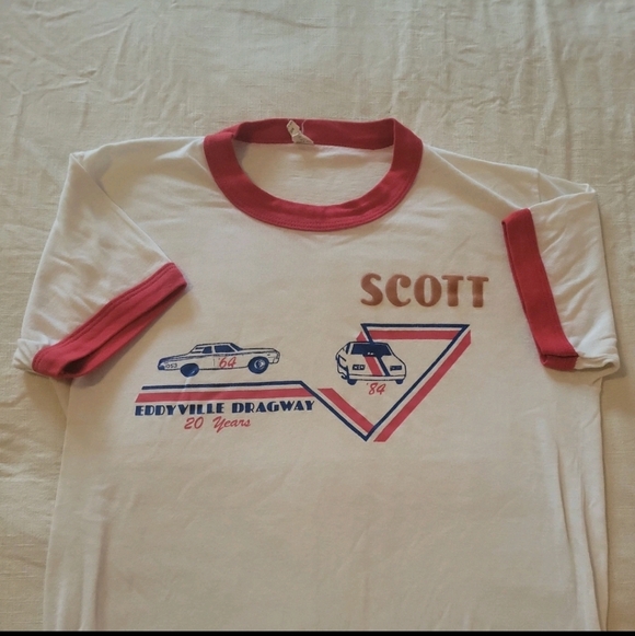 80s vintage Eddyville dragway racing t shirt Size: M made in the USA - Picture 2 of 8